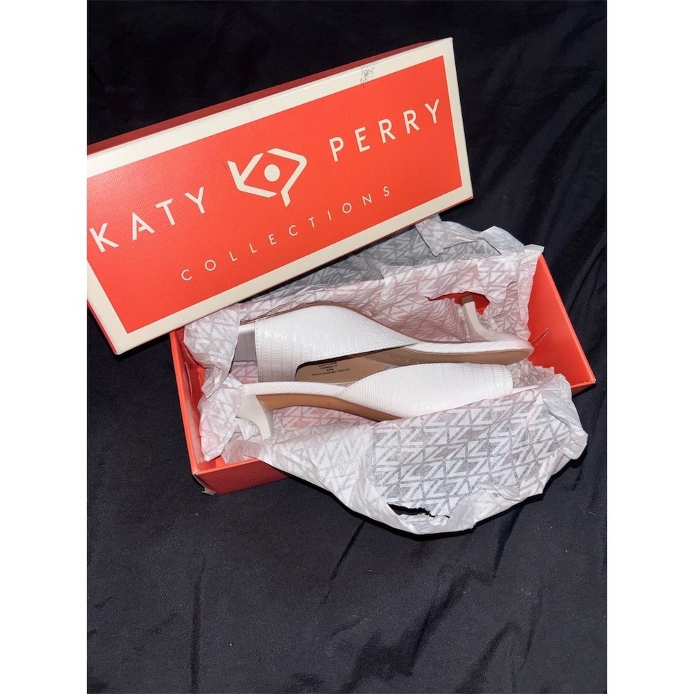 Katy Perry Collections The Ladie Low Sandal 8 Optic White Slide Kitten old money